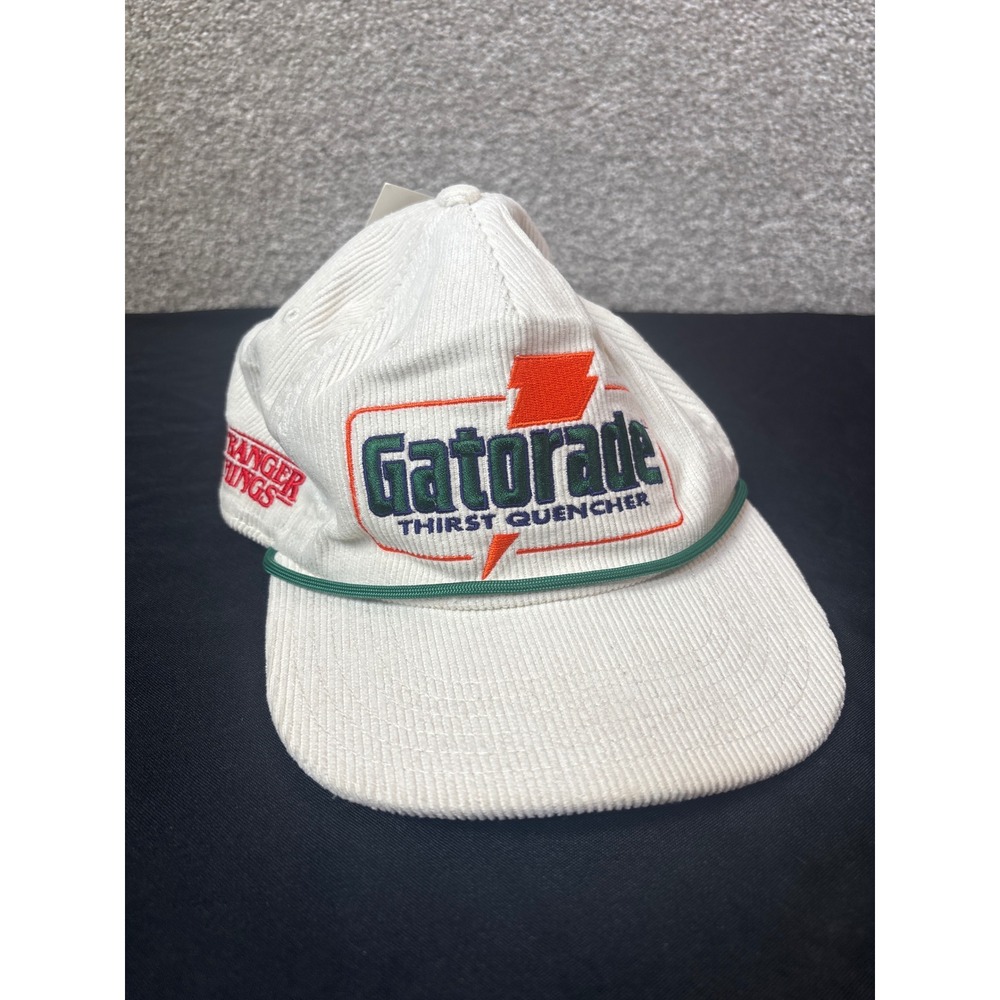 Gatorade Stranger Things Corduroy Snapback Hat Retro Logo Rope Cap White OS